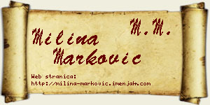 Milina Marković vizit kartica